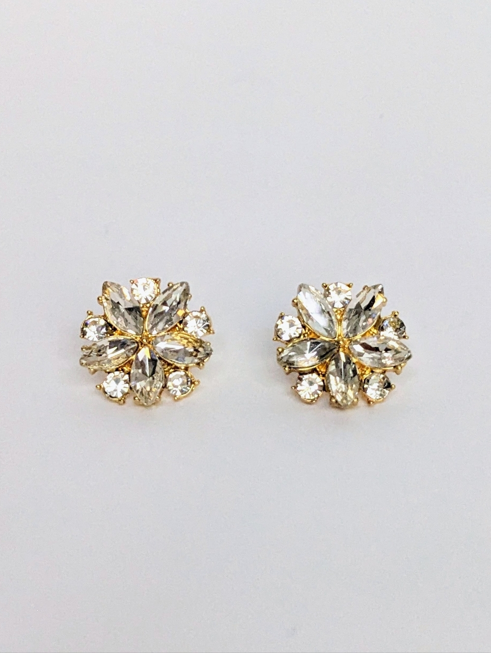 Floral Crystal Stud Earrings